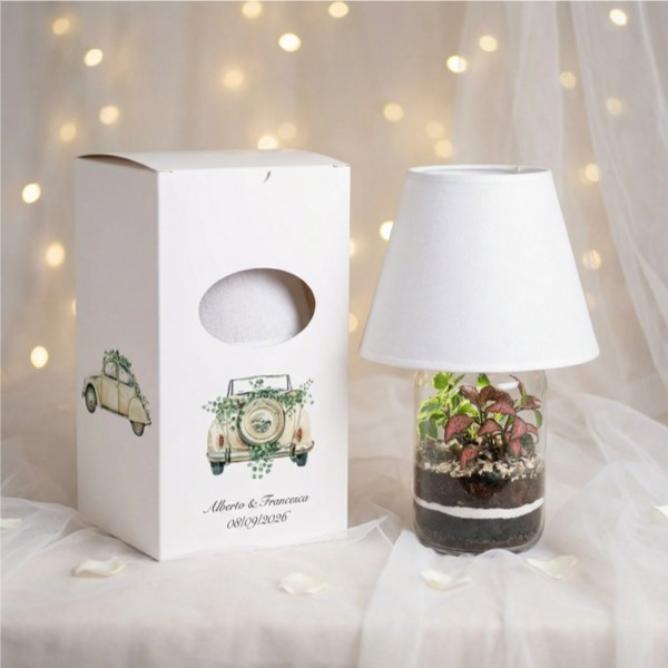 Bomboniera matrimonio lamparium con scatola personalizzata