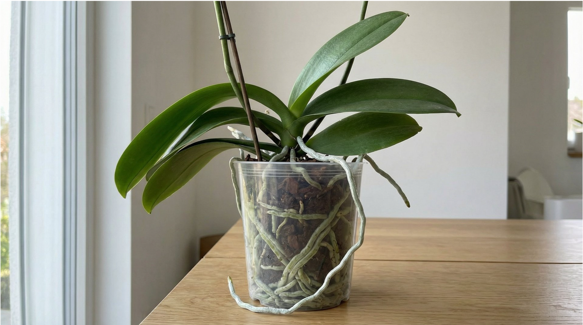 Vasi per orchidee in plastica trasparente, 14 cm, con fori e Vasi per orchidee in plastica trasparente, 14 cm, con fori e