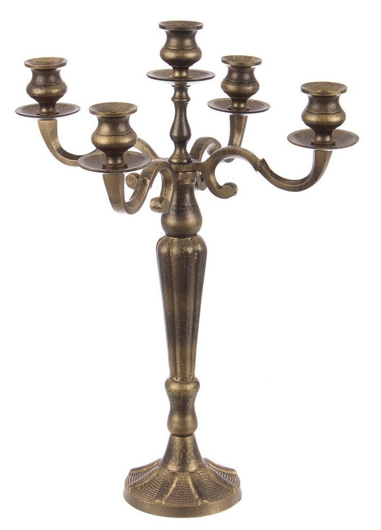 CANDELABRO CON CINQUE FUOCHI COLOR BRONZO