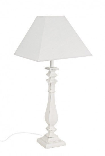 Lampada di color bianco in legno
