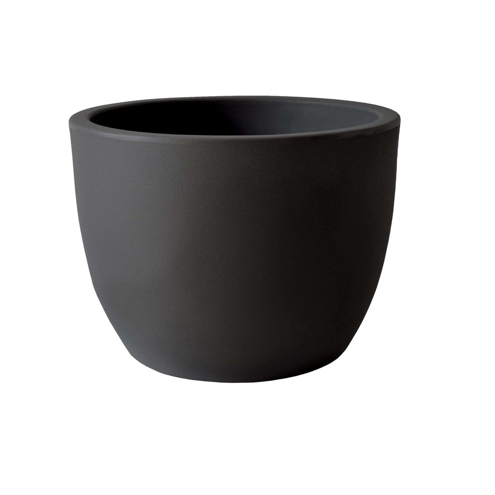 Vaso ARES antracite in plastica riciclata con superficie opaca, design moderno e compatto

