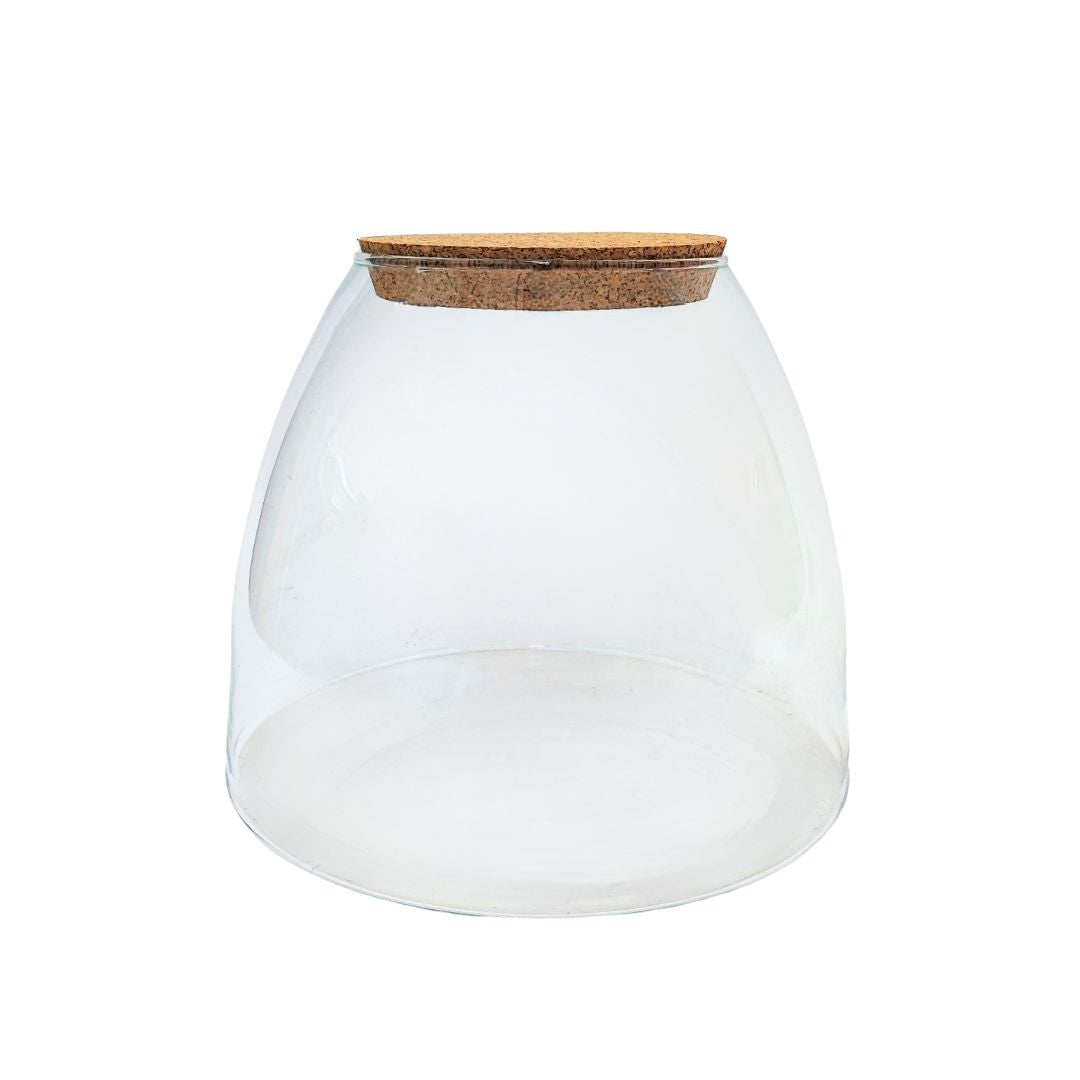Contenitore in vetro soffiato H.22 D.23 cm