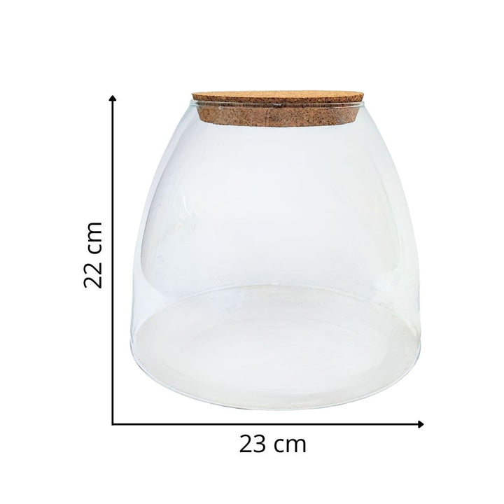 Contenitore in vetro soffiato H.22 D.23 cm