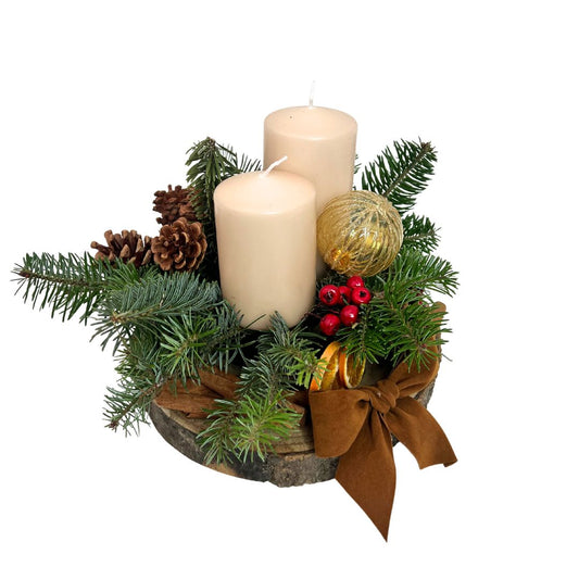 Centrotavola Ø 25 cm  Abies Nobilis Oro