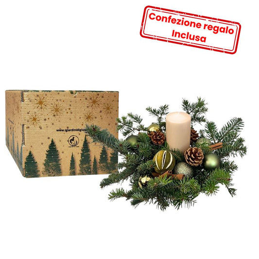 Centrotavola Ø 25 cm  Abies Nobilis Verde