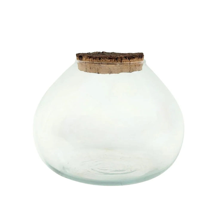 Contenitore in vetro soffiato con tappo in sughero naturale, Ø25 cm H20 cm