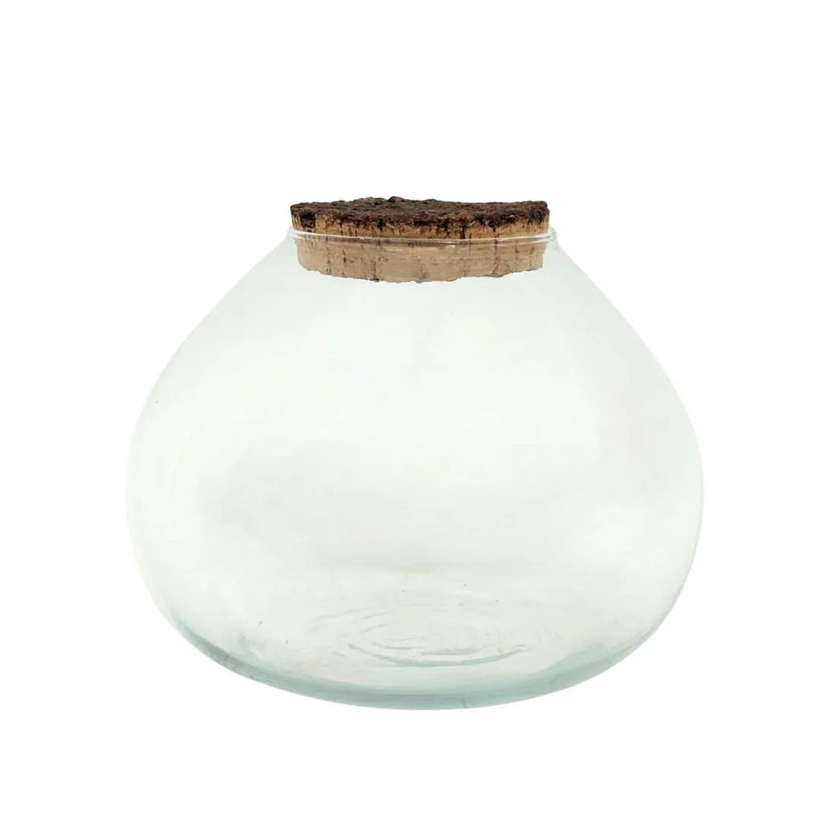 Contenitore in vetro soffiato con tappo in sughero naturale, Ø25 cm H20 cm
