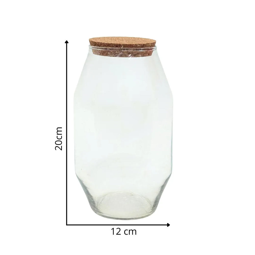 Vaso in vetro soffiato con misure 20 cm altezza e 12 cm diametro