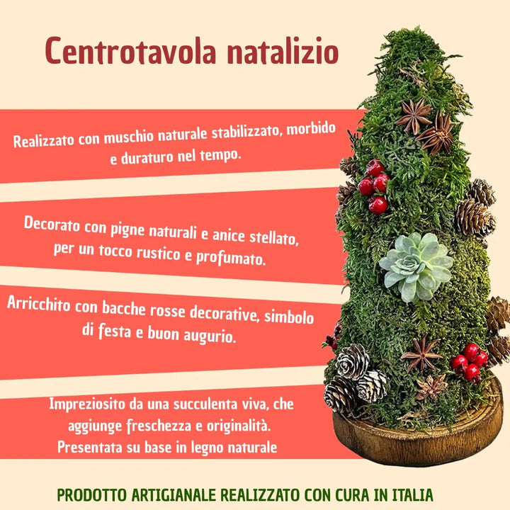 Mini Albero di Natale con Muschio