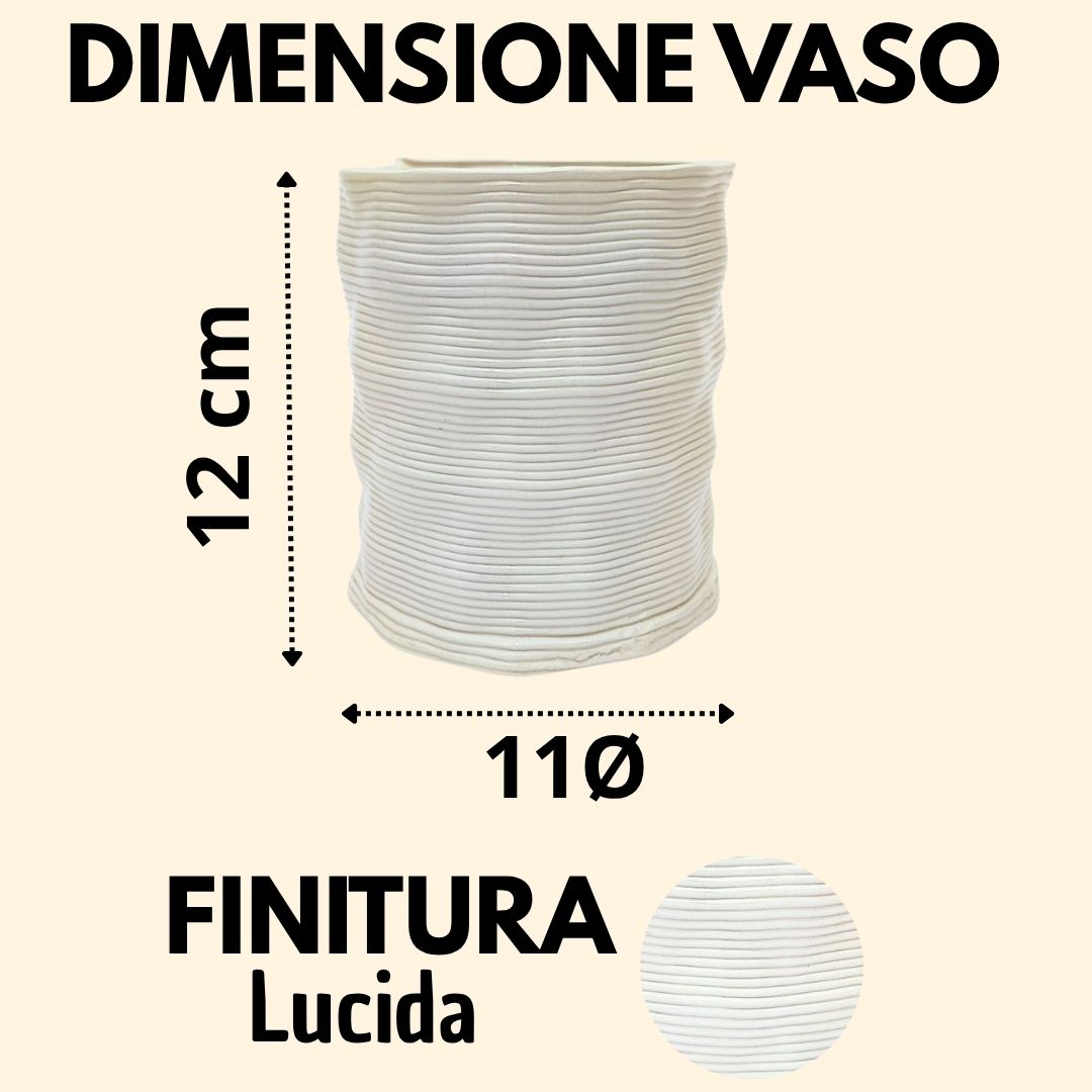 Vaso artigianale in argilla “Andromeda” M – Diametro 11 cm, Altezza 12 cm