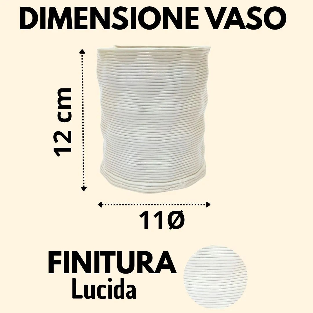 Vaso artigianale in argilla “Andromeda” M – Diametro 11 cm, Altezza 12 cm - i Giardini di Giulia 
