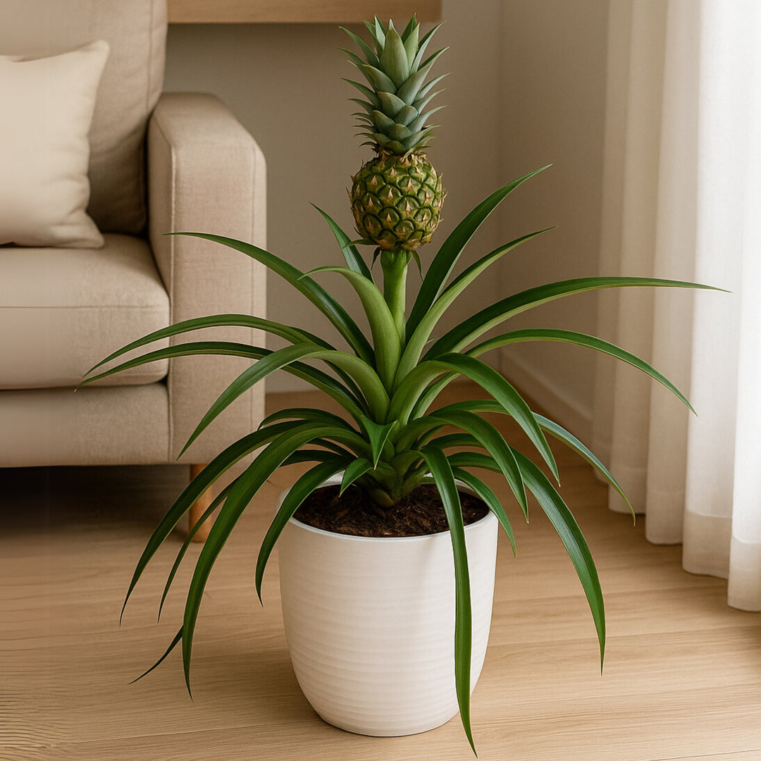 Ananas 'Amigo' - Altezza Pianta 35 cm, Vaso di Ceramica Diametro 13 cm - i Giardini di Giulia  