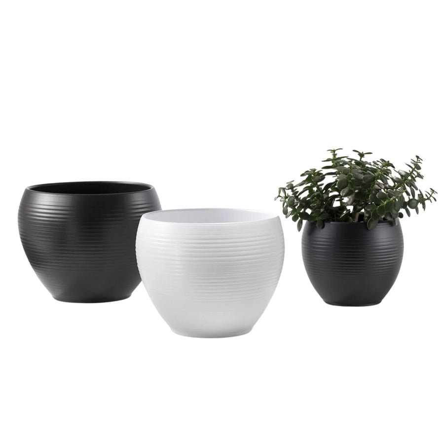 Vaso bianco in ceramica opaca "Manacor" D. 22 cm H. 18 cm - i Giardini di Giulia  