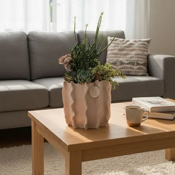 Composizione di piante grasse in vaso di argilla Penelope H.25,5 cm