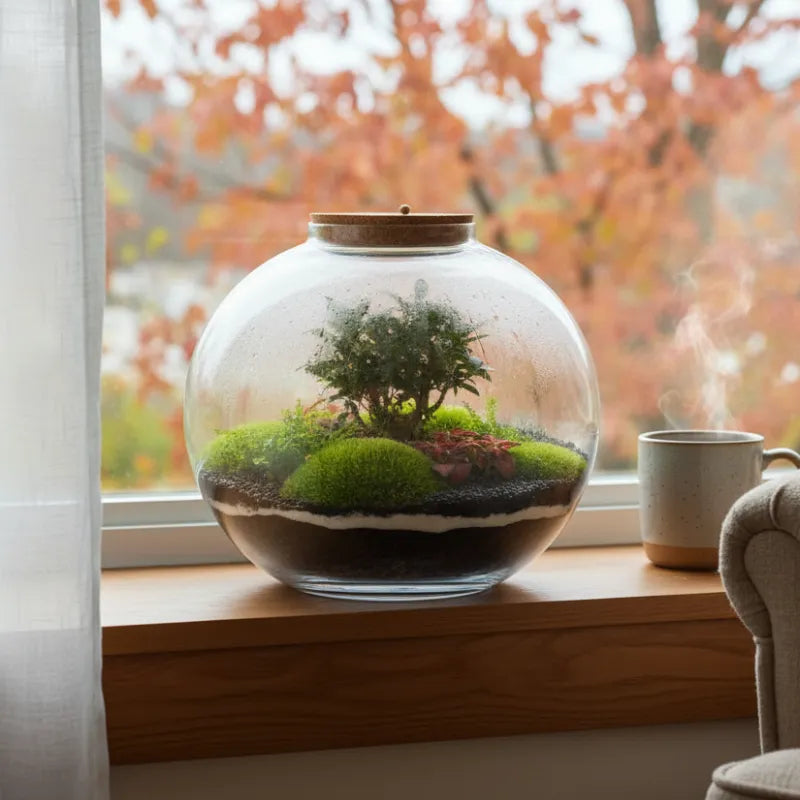 Terrarium piante grandi - Vista laterale del Terrarium Chloe con le sue dimensioni