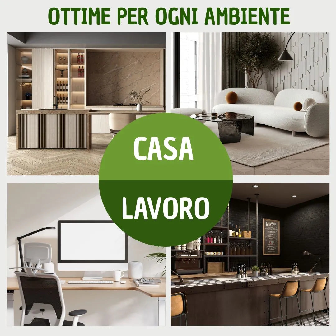 Foto di interni moderni con ambientazioni casa e lavoro, ideali per ospitare le piante d’arredo.