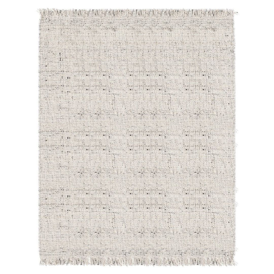 Vista completa del tappeto naturale Sahana chiaro 160x230 cm con frange

