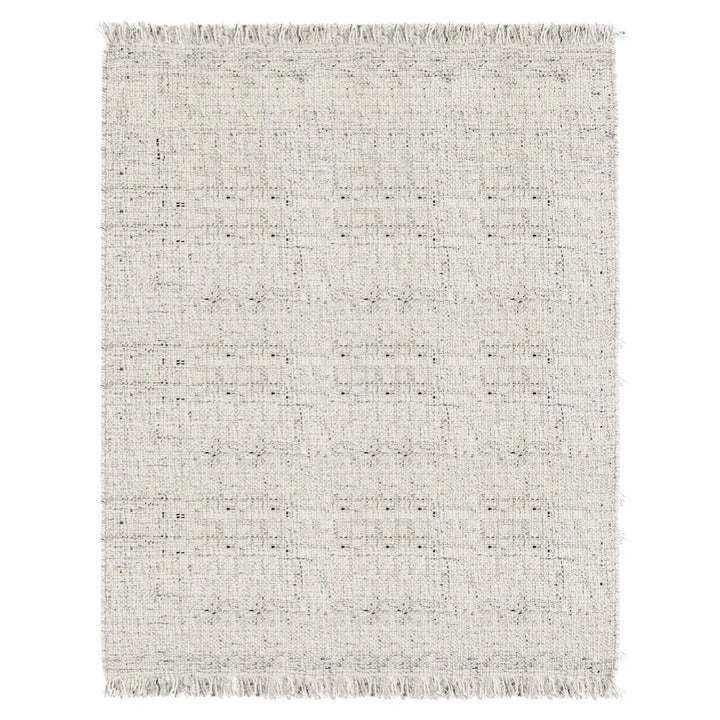 Vista completa del tappeto naturale Sahana chiaro 160x230 cm con frange

