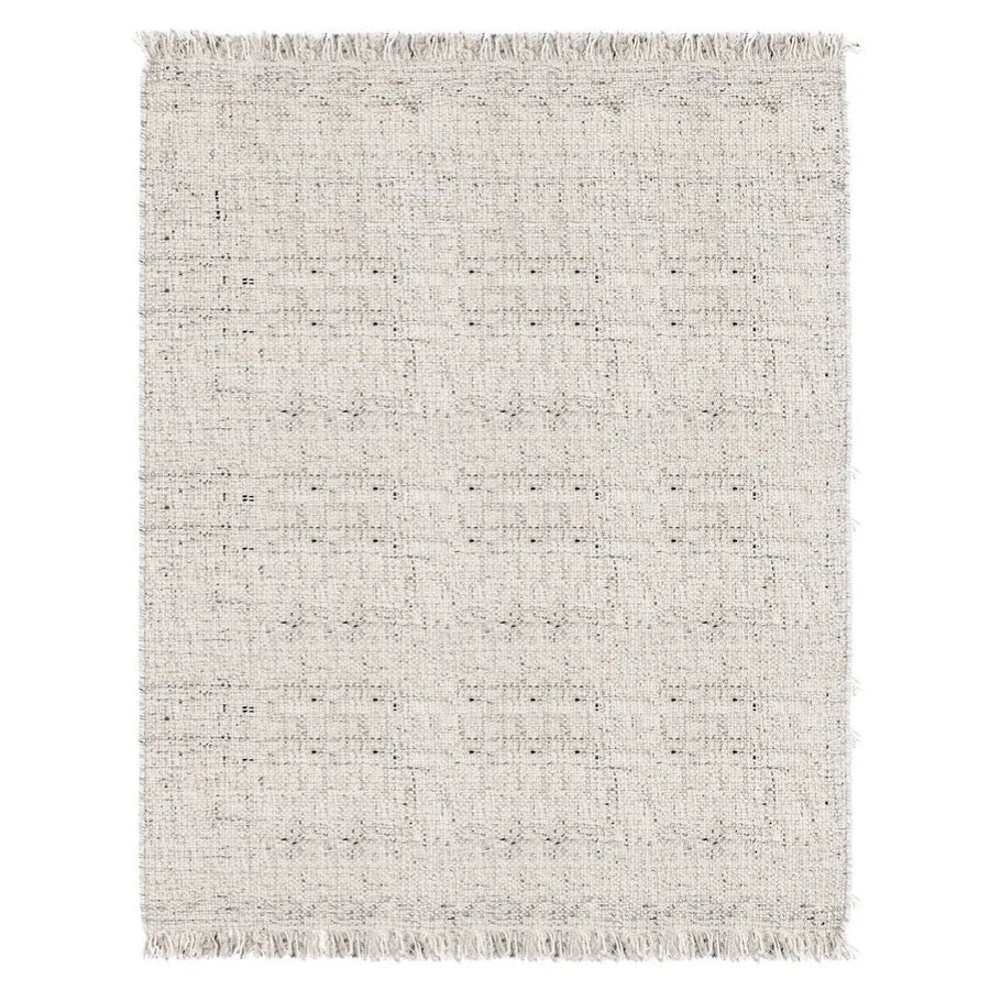 Vista completa del tappeto naturale Sahana chiaro 160x230 cm con frange

