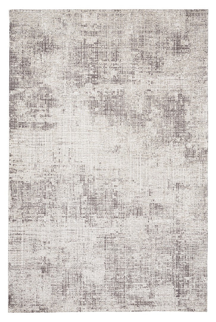 Tappeto decorativo moderno con pattern astratto sfumato in toni grigio chiaro e tortora