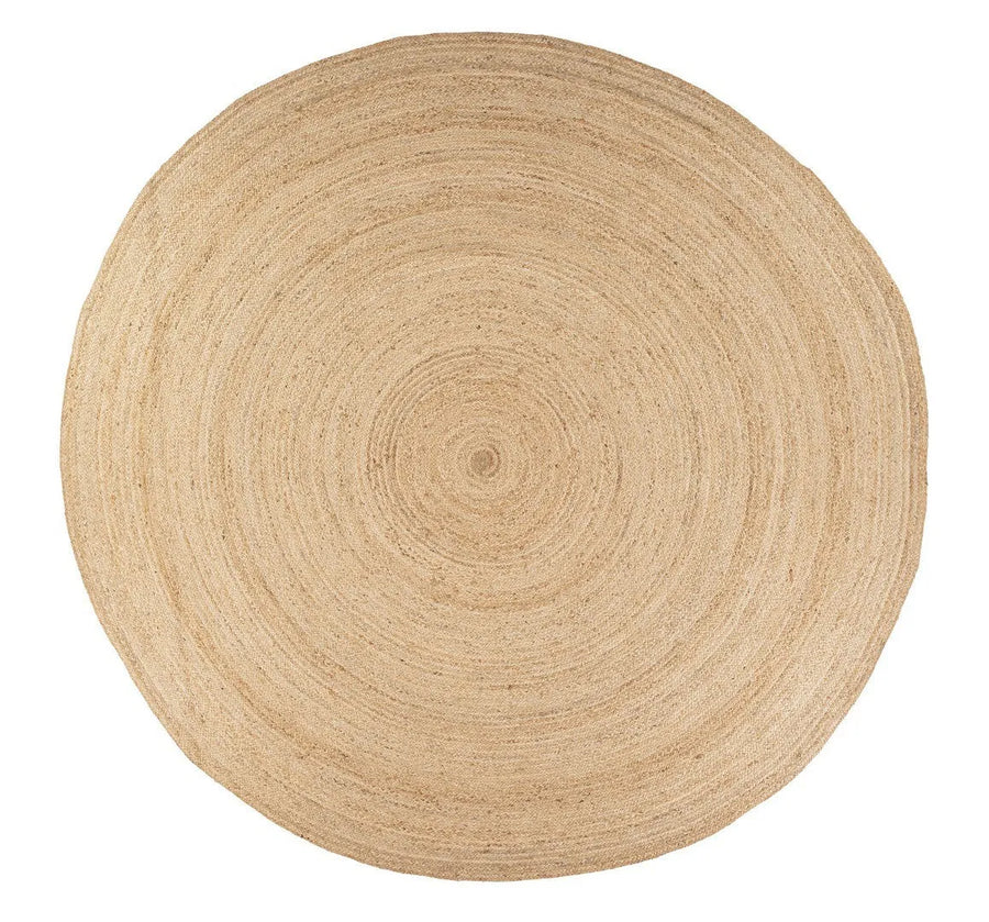  Tappeto Taniko To rotondo Ø300 cm in juta naturale, vista dall’alto


