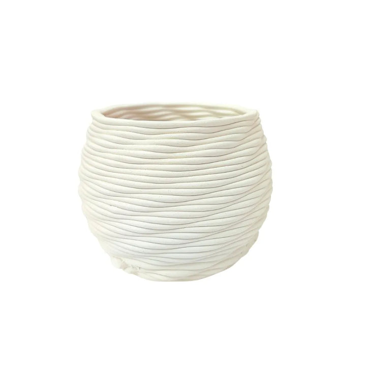 Carina in argilla 9 cm finitura opaca, stile artigianale per piante da interno