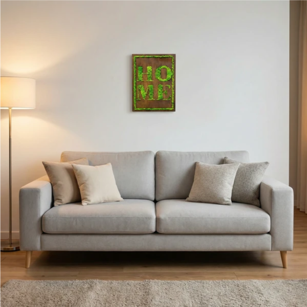 quadro verde stabilizzato - esempio di arredamento moderno con quadro HOME