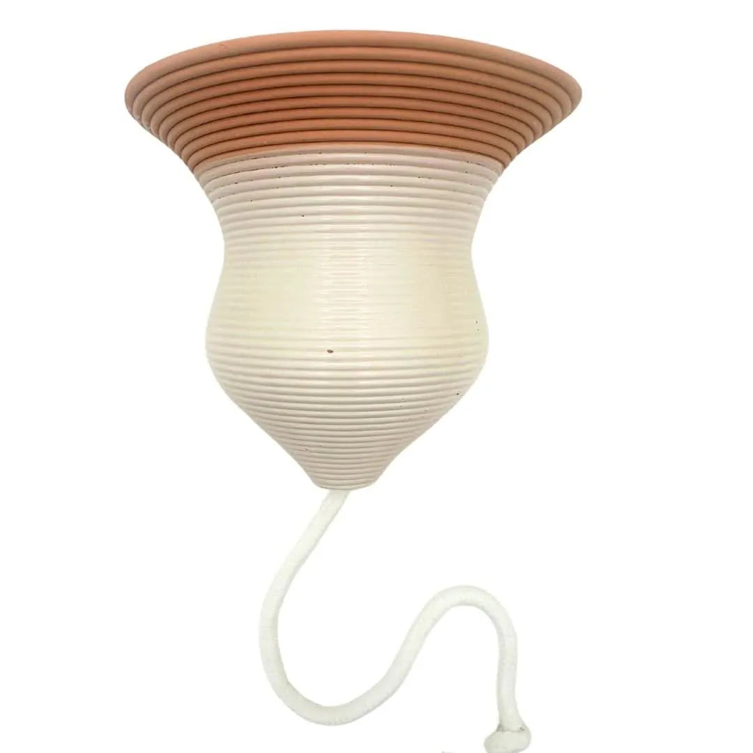 Cono Hydro Terra bianco in argilla naturale con filo in cotone per irrigazione automatica, sistema eco-friendly per piante da interno in idrocoltura.