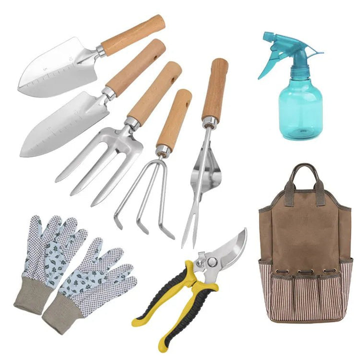 Kit Completo Attrezzi da Giardinaggio - Set 9 Pezzi con Borsa Organizer - i Giardini di Giulia