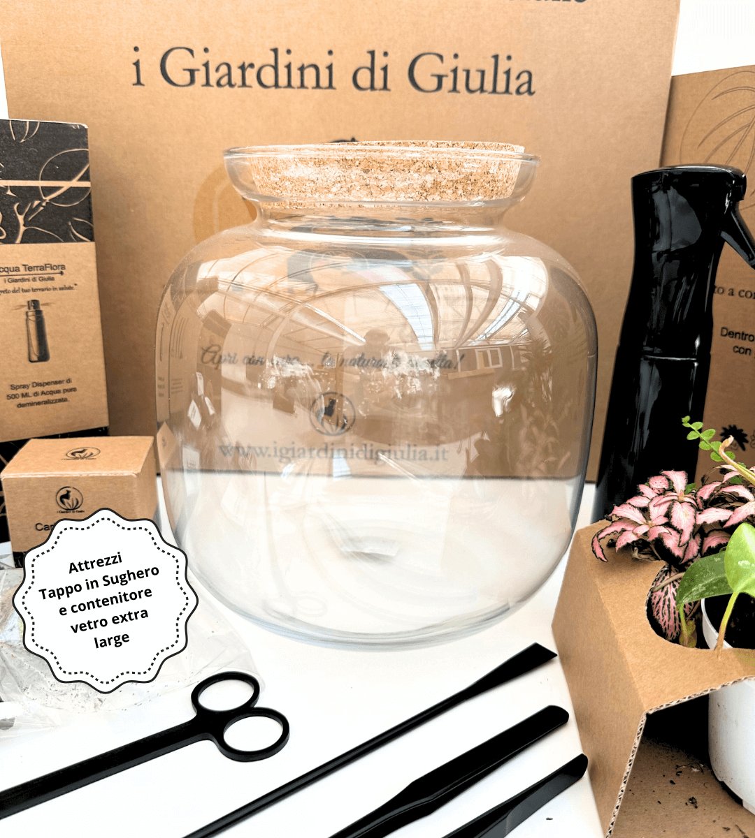 Kit Terrarium Fai Da Te Master | Il Super Kit per Creare un Giardino in Vetro Unico - i Giardini di Giulia