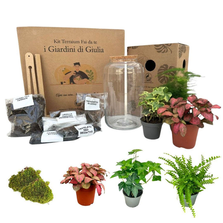 Kit Terrarium Fai Da Te Nadia | Crea il Tuo Giardino da Interno - i Giardini di Giulia