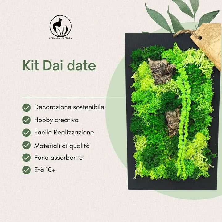 Kit Verde Stabilizzato Quadro rettangolare 25x14 cm. - i Giardini di Giulia
