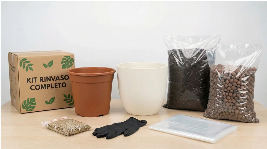 Kit Rinvaso su tavolo con coprivaso bianco 30cm