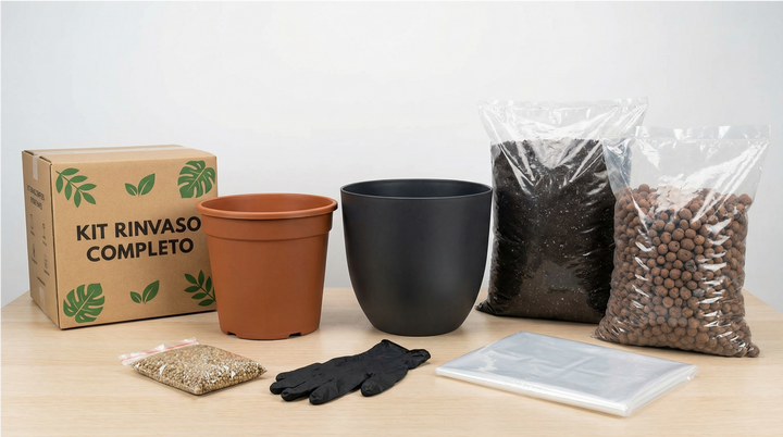 Kit Rinvaso su tavolo con coprivaso nero 30cm