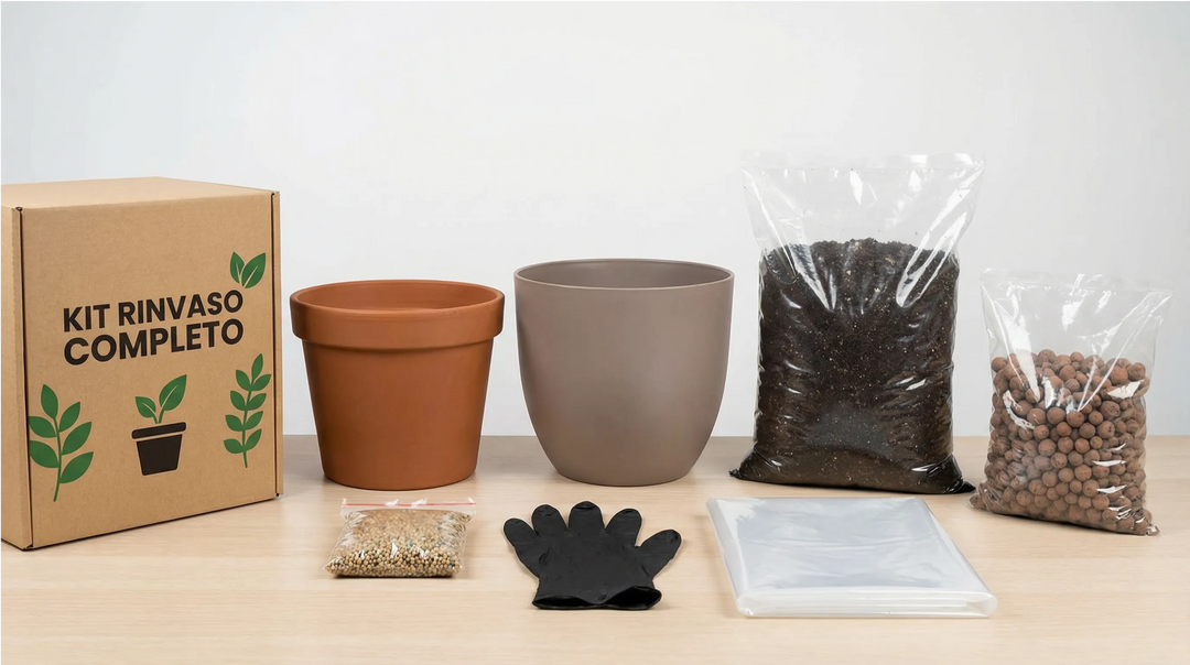 Kit Rinvaso su tavolo con coprivaso tortora 30cm