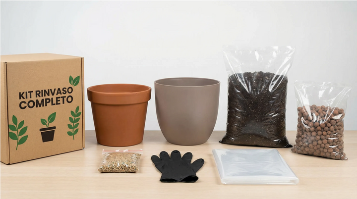 Kit Rinvaso su tavolo con coprivaso tortora 30cm