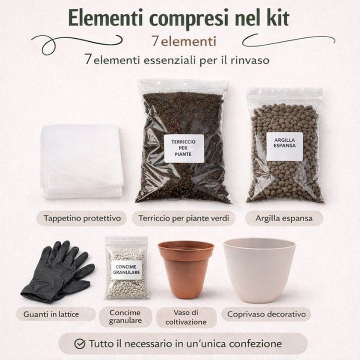 infografica che mostra tutti i componenti compresi nel kit 