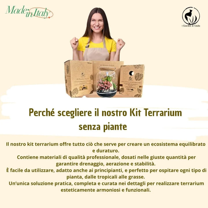 infografica che mostra e spiega perche segliere il nostro kit terrarium 