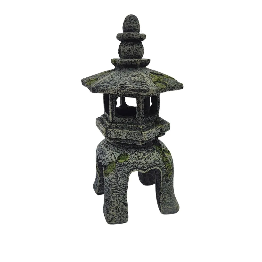 Pagoda zen in resina effetto pietra, decorazione per composizioni zen, terrarium e giardini in vetro
