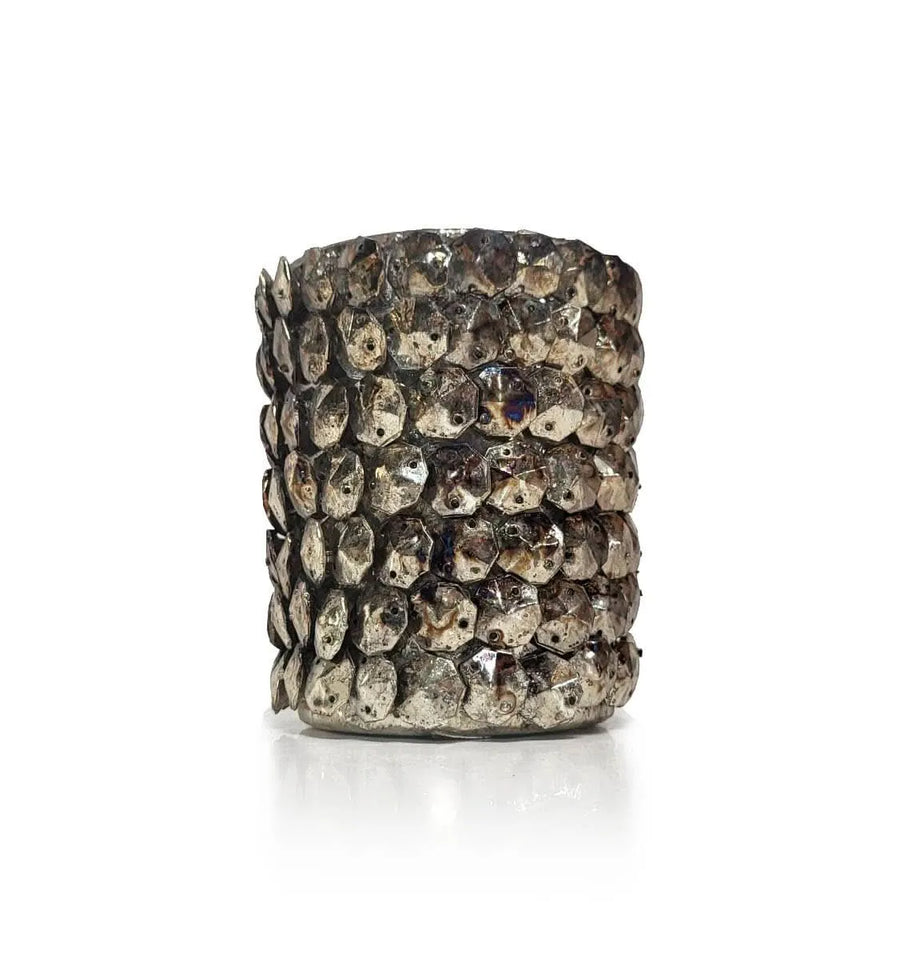 Portacandele in metallo con struttura a squame 10,5 cm - i Giardini di Giulia