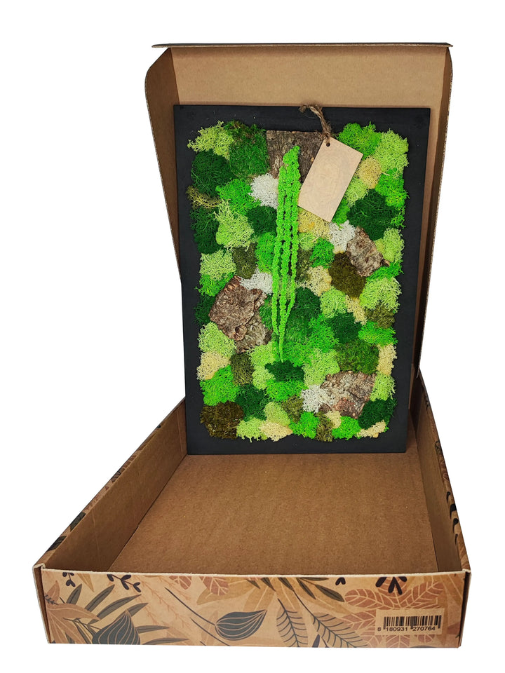 Quadro EcoMosaico 35x50 cm in muschio e licheni stabilizzati in confezione eco-friendly – I Giardini di Giulia