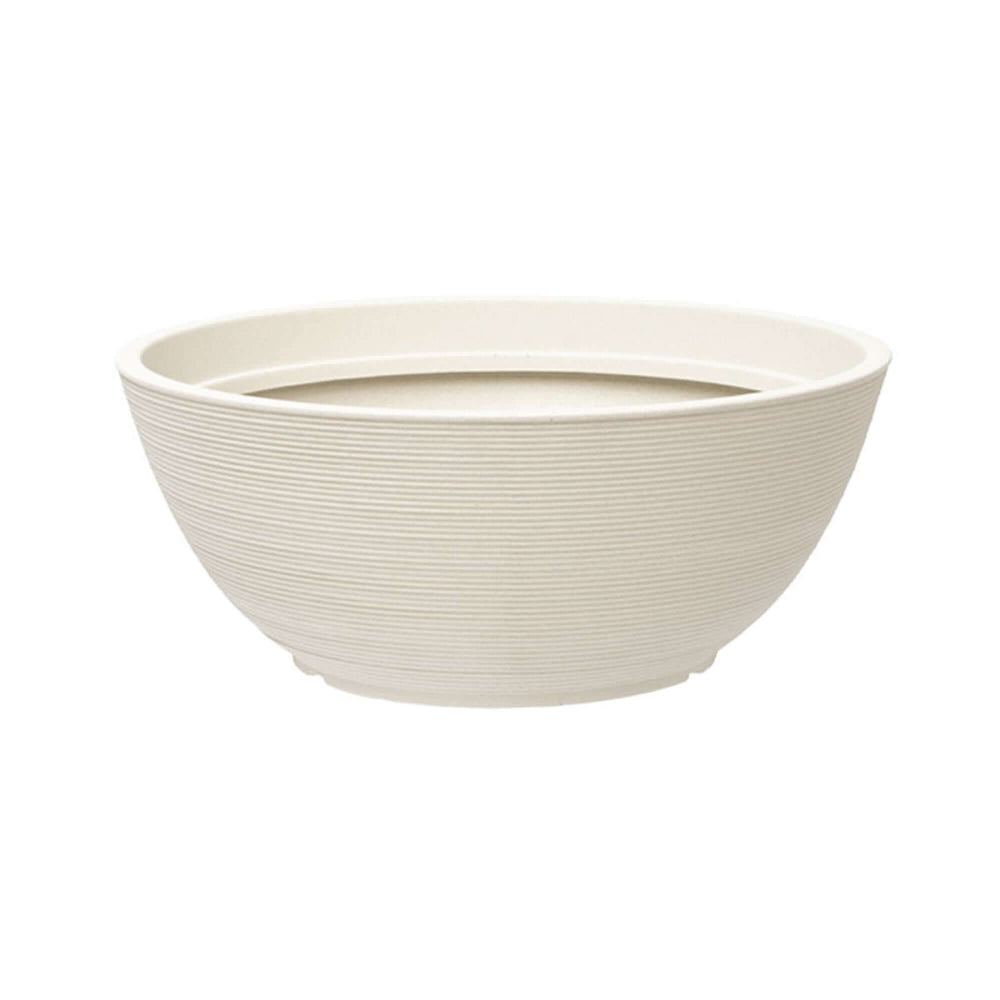 Vaso Sahara bianco in polietilene riciclato con texture a righe orizzontali

