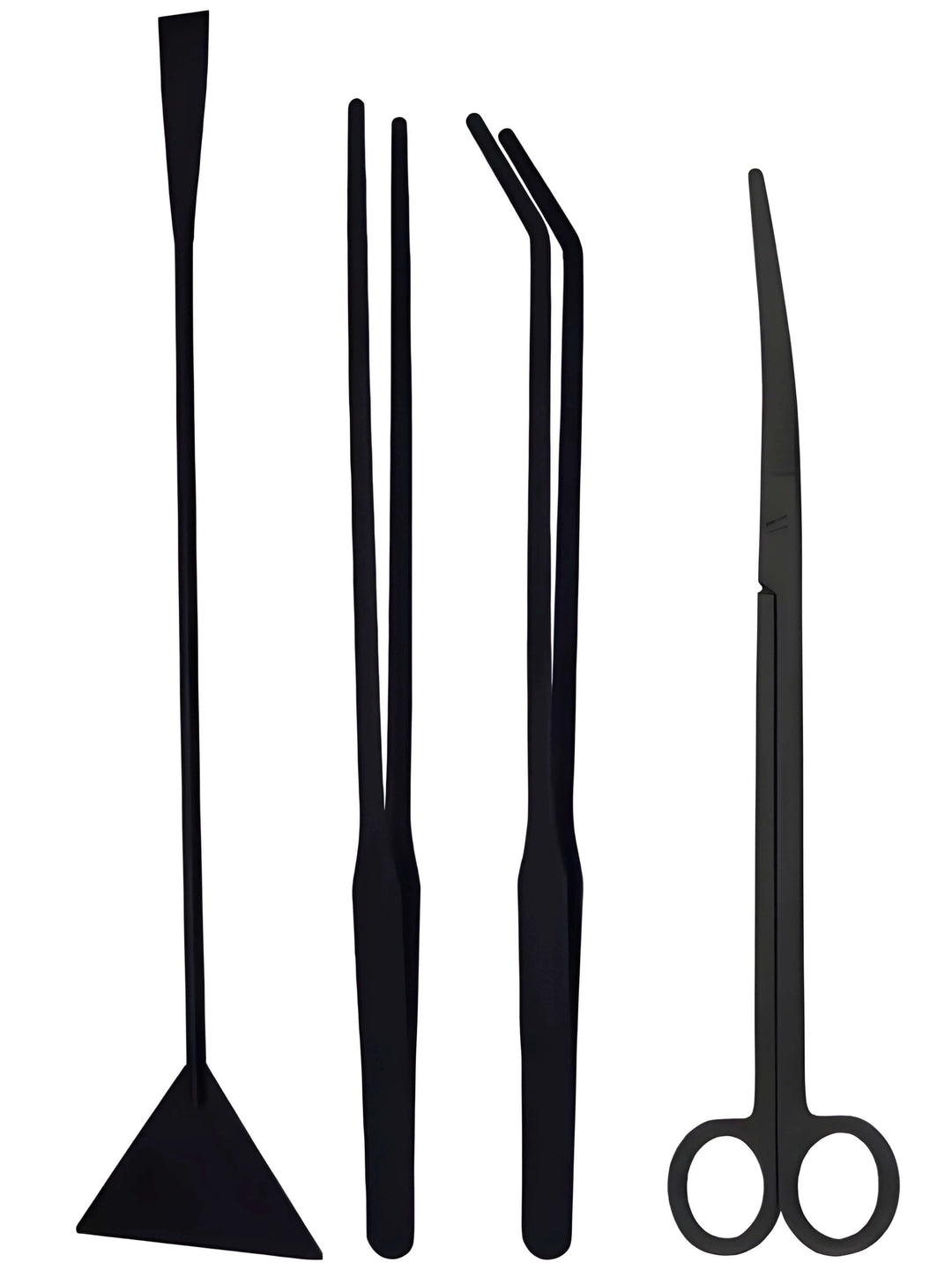 Set attrezzi professionali in acciaio per terrarium, pinzette di precisione, forbici curve, palette e uncini, strumenti di alta qualità per manutenzione e creazione terrari, ideali per piante miniatura e composizioni - I Giardini di Giulia