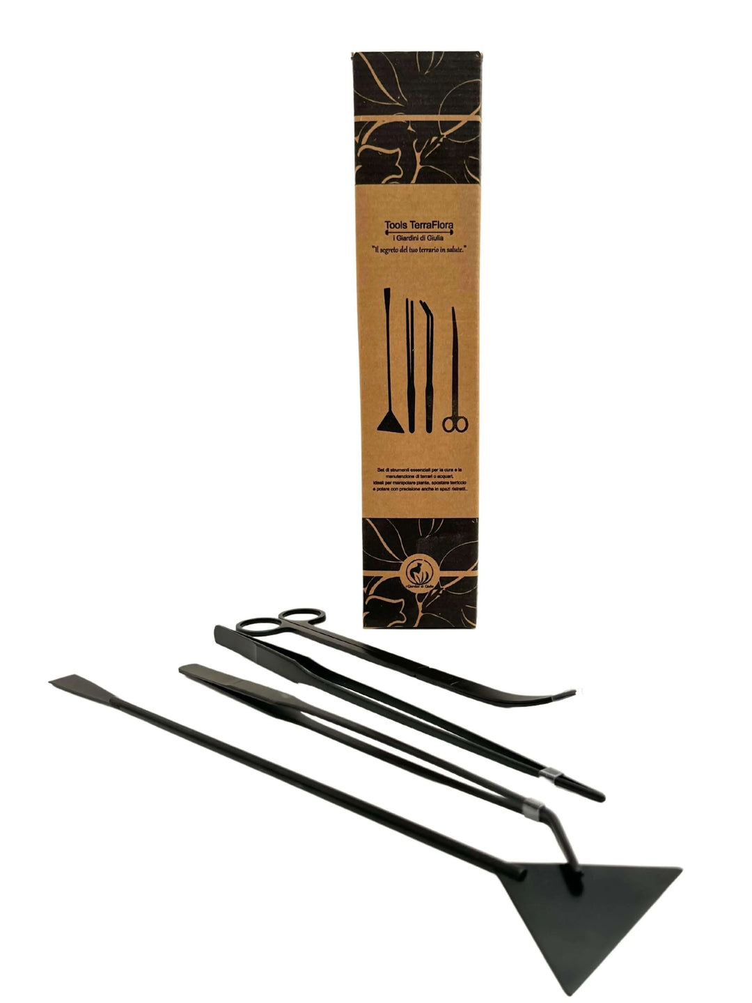 Set TerraFlora – confezione completa con strumenti, sprayer e carbone attivo per la creazione e manutenzione dei terrari – I Giardini di Giulia