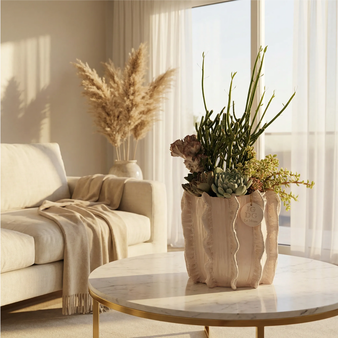 Composizione di piante grasse in vaso di argilla Penelope H.25,5 cm