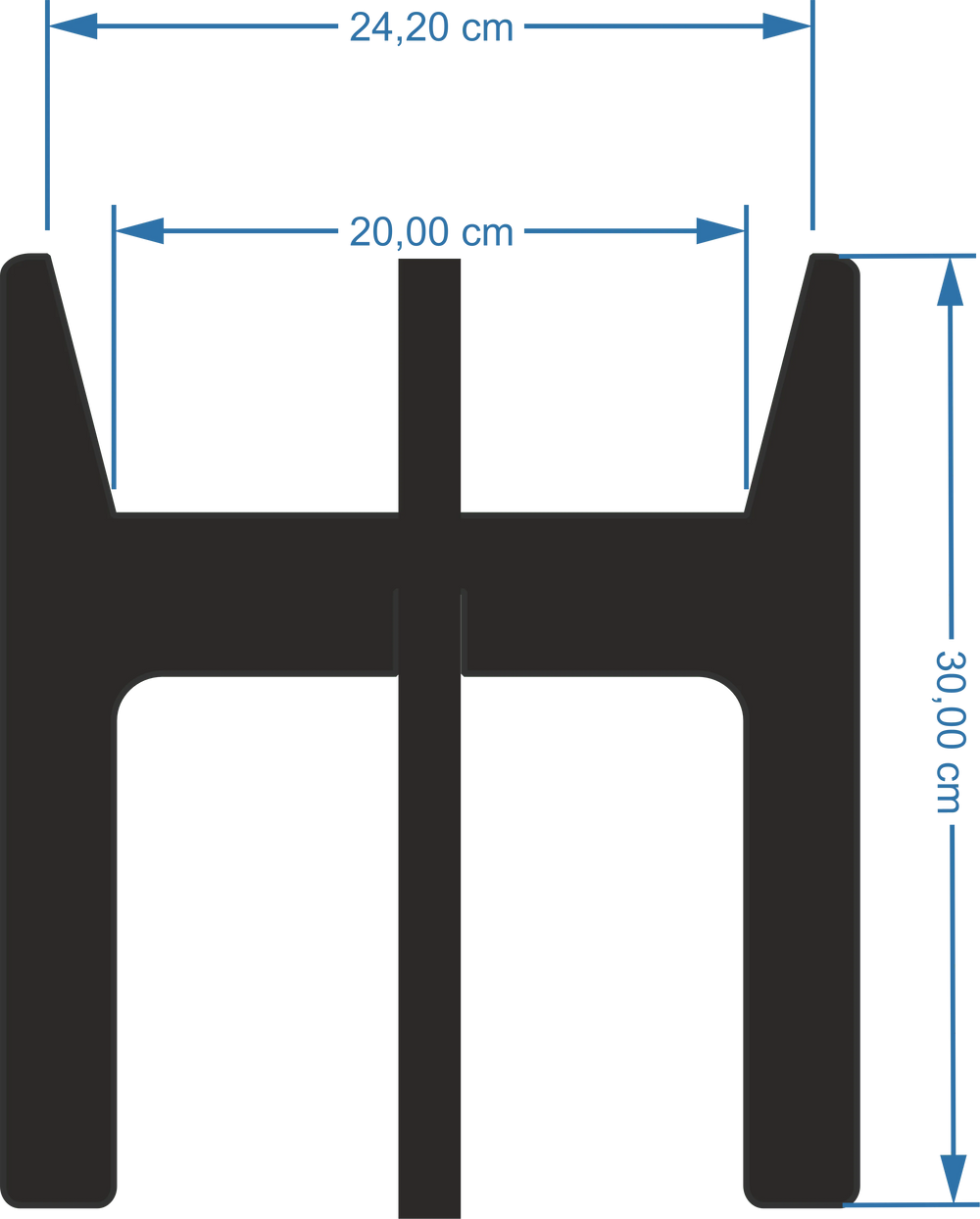 Supporto elegante Nero per Piante H.30 cm - i Giardini di Giulia