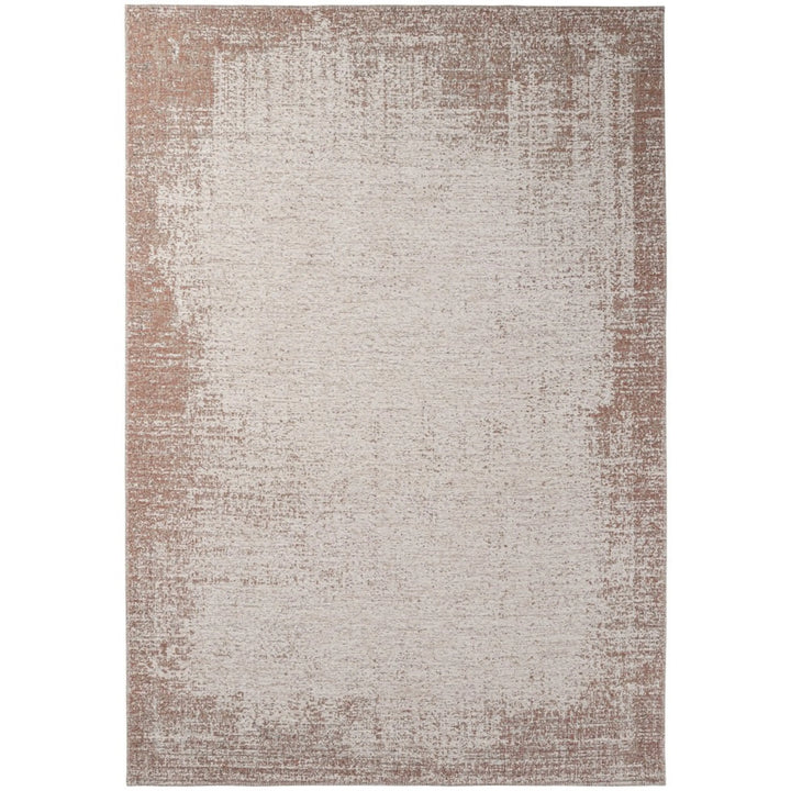 Tappeto moderno beige con effetto sfumato centrale e texture vellutata, ideale per soggiorni e ambienti eleganti.