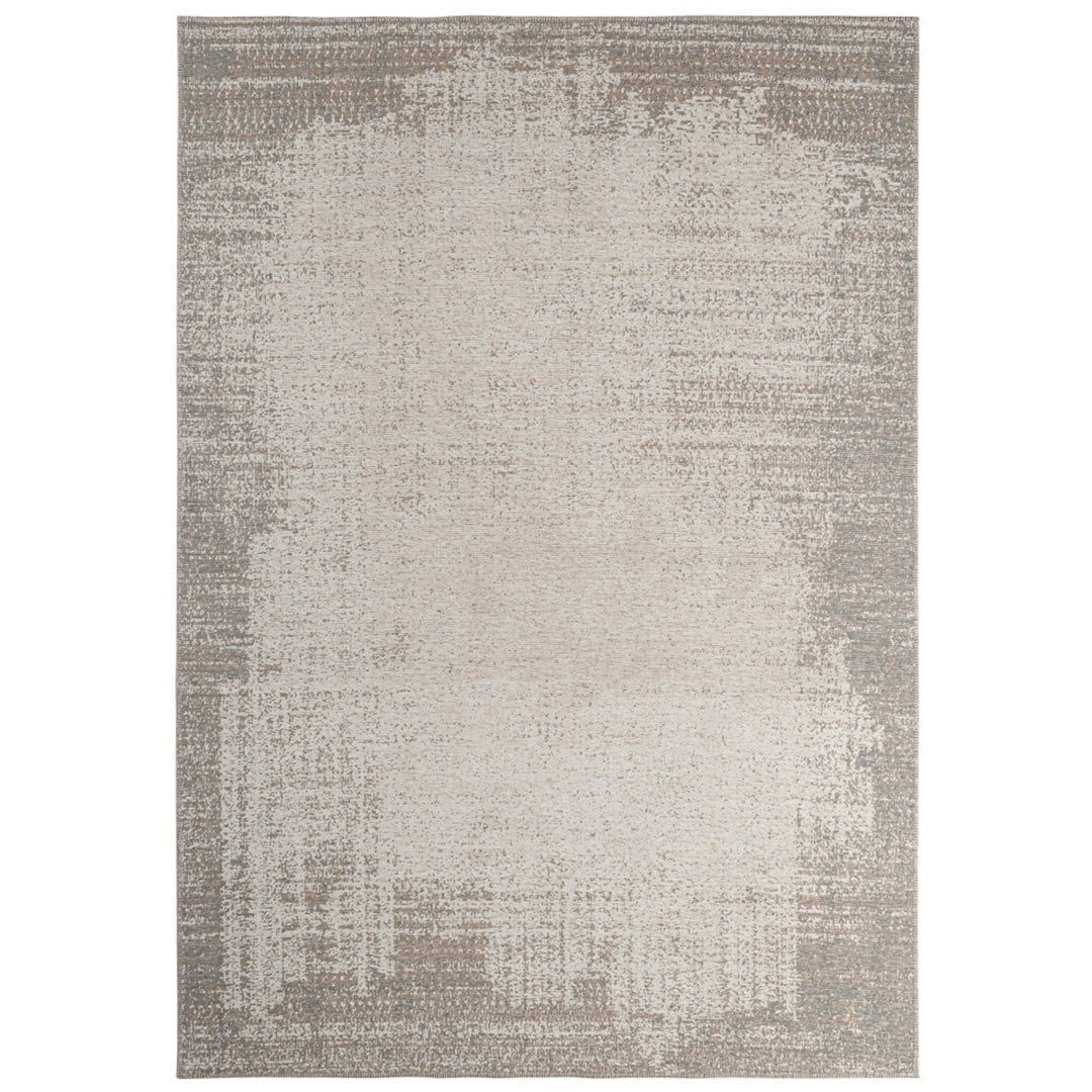 Tappeto moderno sfumato in tonalità grigio freddo e beige chiaro, ideale per ambienti minimal e raffinati