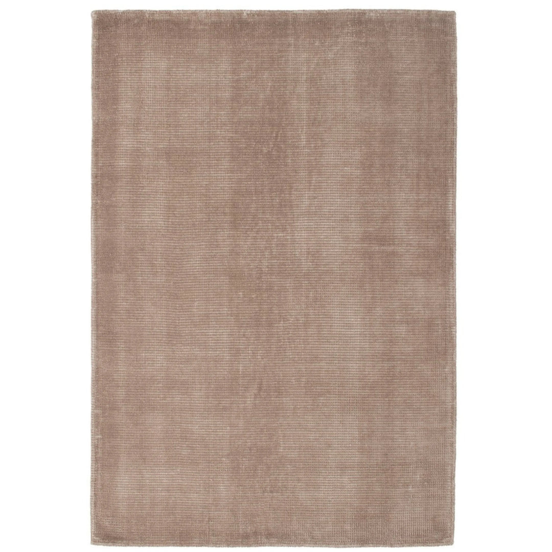 Tappeto vellutato tinta corda con texture effetto bouclé, stile minimal ed elegante per soggiorno o camera da letto