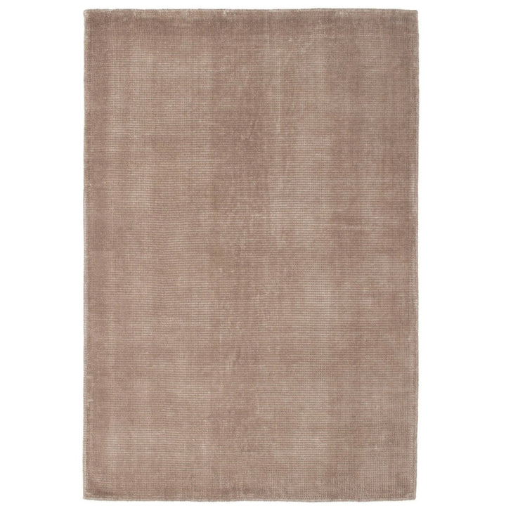 Tappeto vellutato tinta corda con texture effetto bouclé, stile minimal ed elegante per soggiorno o camera da letto